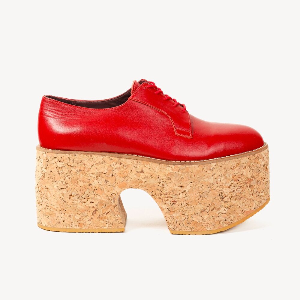 Charles Jeffrey Loverboy X Roker Cork Platform Red Derby Shoe